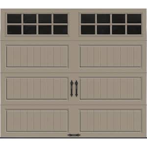 Gallery Steel Long Panel 9 ft x 7 ft Insulated 18.4 R-Value  Sandtone Garage Door with SQ24 Windows