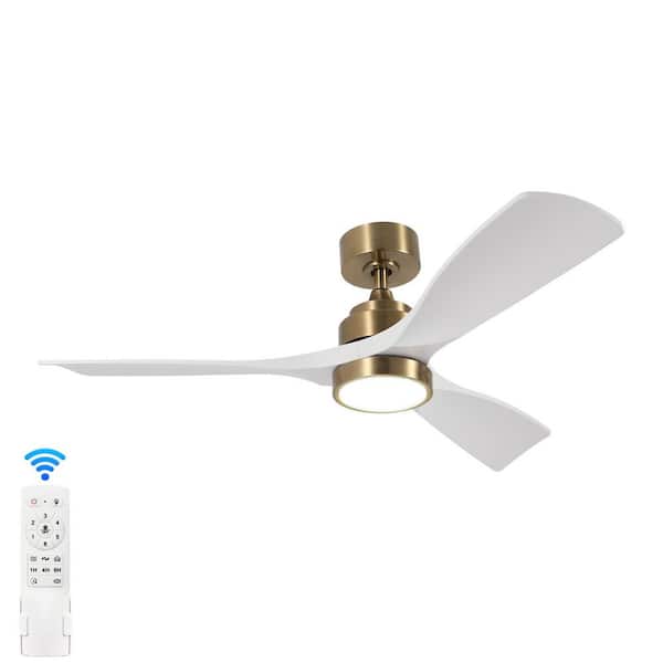 48 in. Gold Indoor Ceiling Fan with Light Remote Control, Quiet DC Motor 3-ABS Blade Ceiling Fans 6-Speed Levels