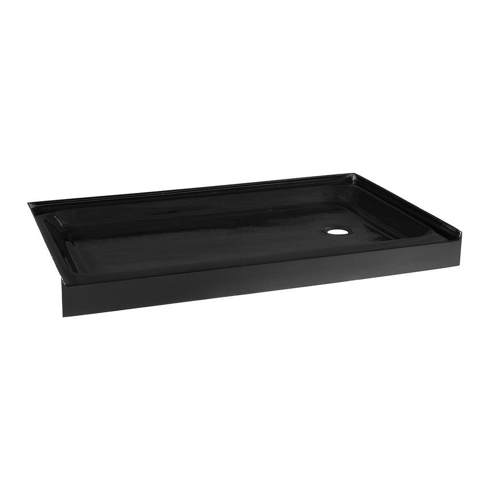 Voltaire 60" x 36" Black Acrylic Single-Threshold Shower Base