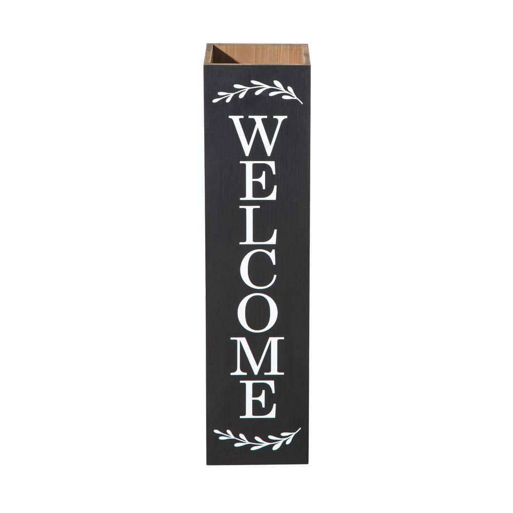 Black Solid Wood Double Sided Outdoor Welcome Porch Sign