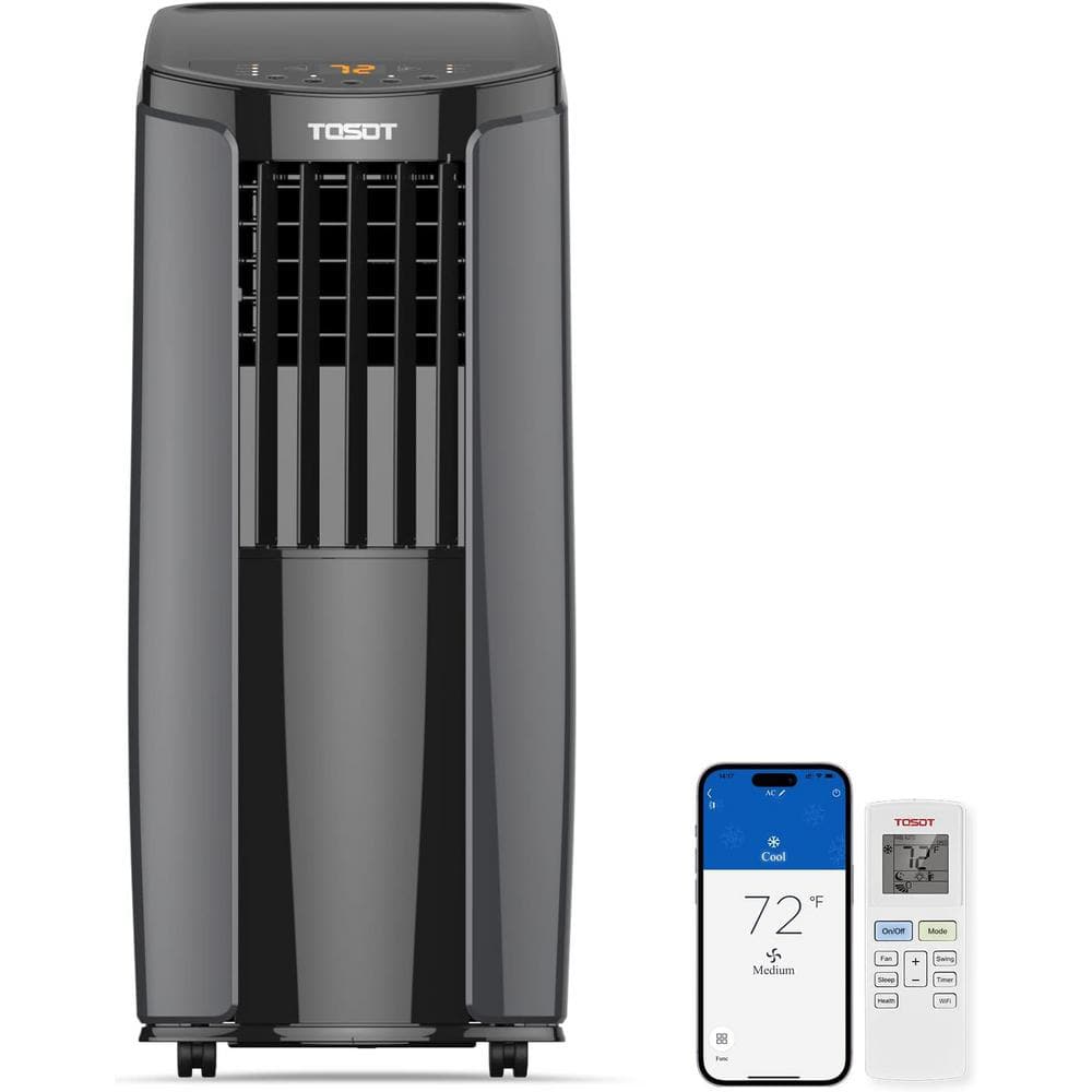 SHINY 10,200 BTU (6,200 BTU SACC) Portable Air Conditioner, Wifi Control, w