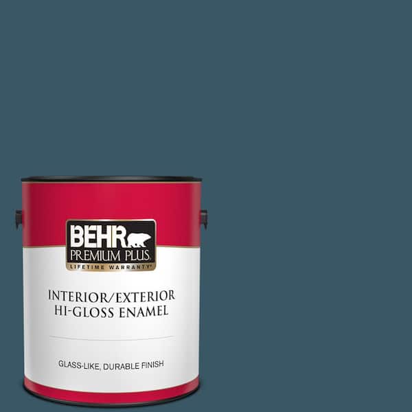 BEHR PREMIUM PLUS 1 gal. #S460-7 Deep Breath Hi-Gloss Enamel Interior/Exterior Paint