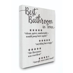 24 in. x 30 in. "Five Star Bathroom Black And White" by Daphne Polselli Canvas Wall Art