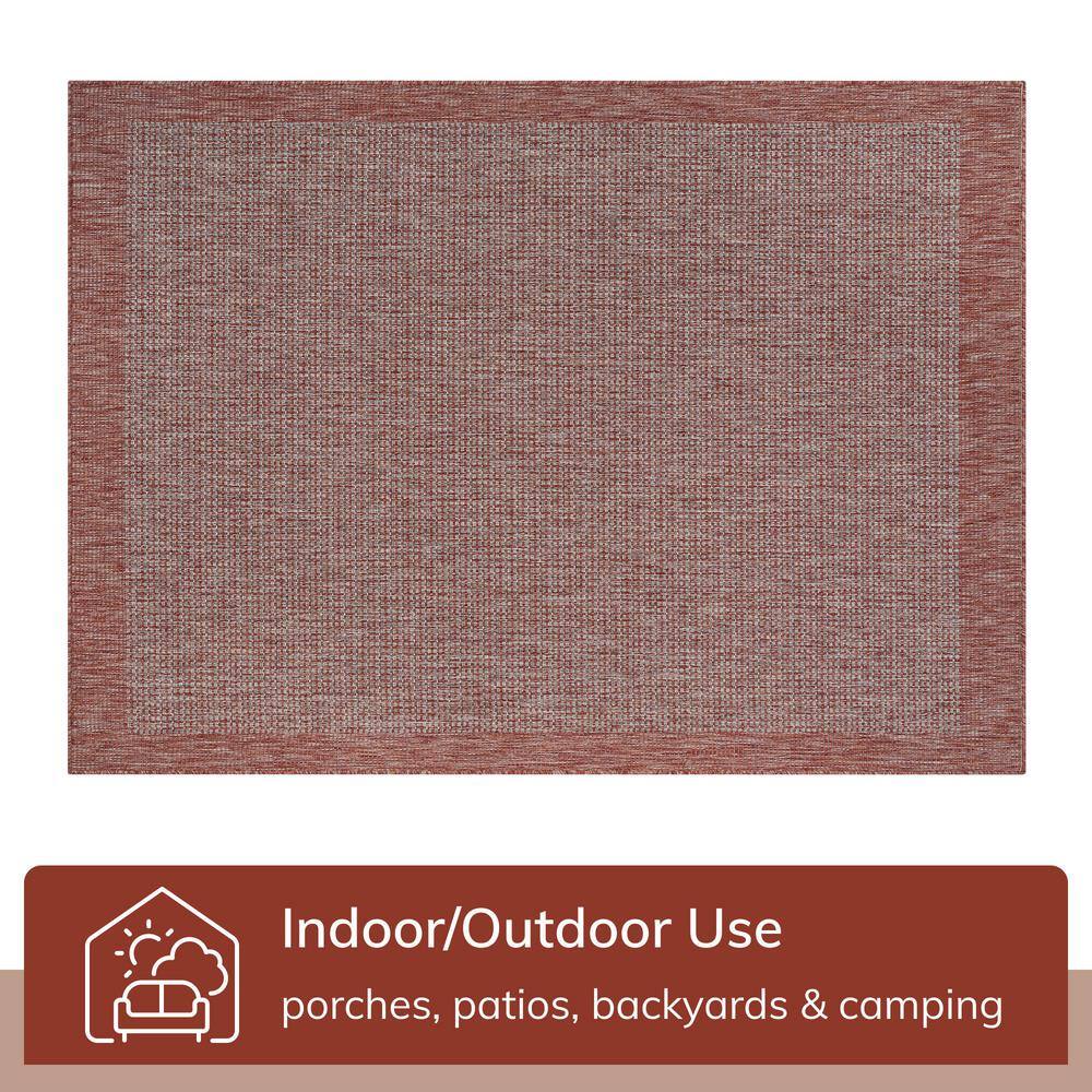 Coral Synthetic 5' x 7' Easy-Care Rectangular Area Rug