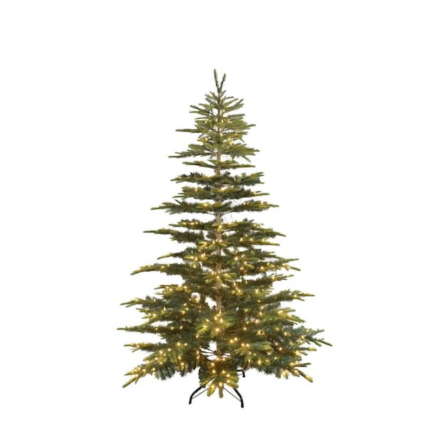 Home Accents Holiday 7.5 ft Colorado Green Fir Pre-Lit Artificial Christmas Tree with 500 Warm White Mini Lights