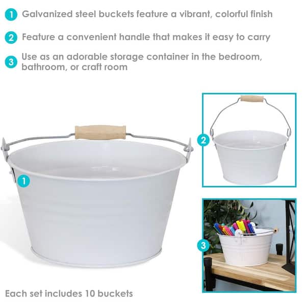 Tiny Galvanized Buckets 3.5 with Handles and Liner