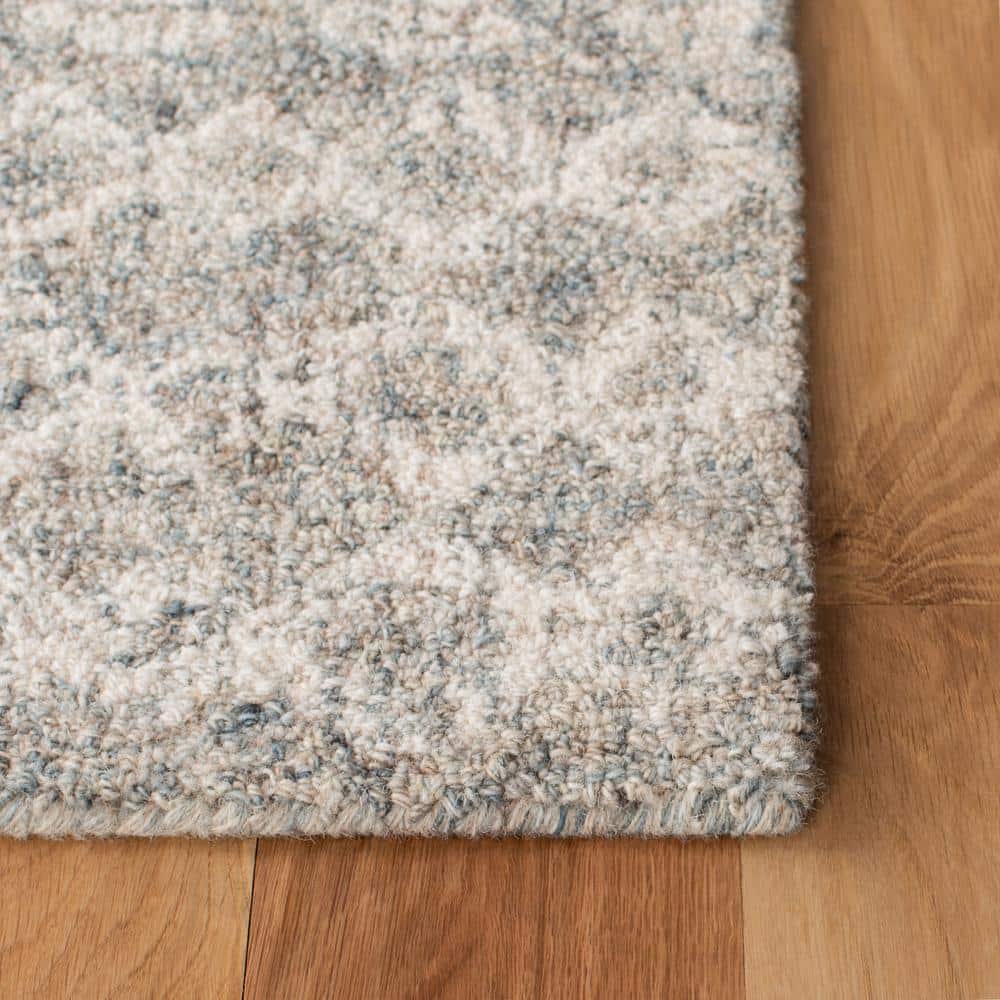 Handmade Off-White Abstract Wool 11' x 15' Reversible Rug