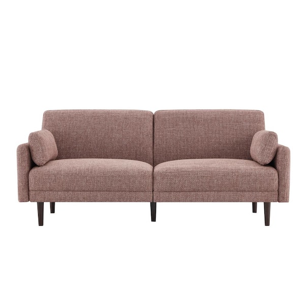 Spruce & Spring Phoebe 73 in. Square Arm Fabric Rectangle Sofa in. Pink