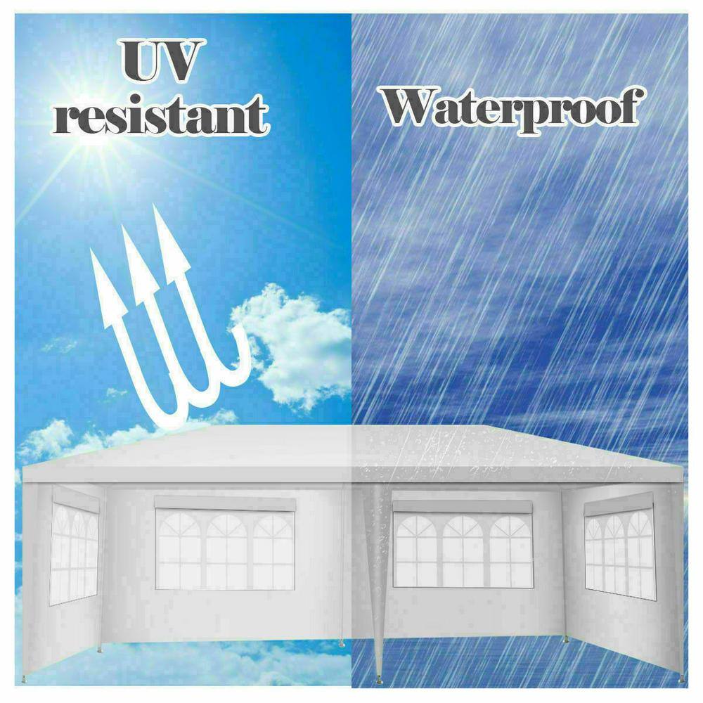 10 ft. x 20 ft. White Steel Frame Outdoor Canopy Tent