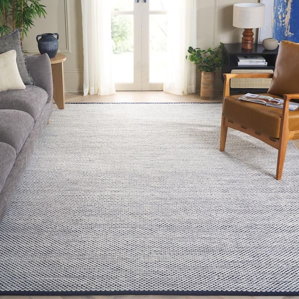 Vermont 8 ft. x 10 ft. Navy/Ivory Solid Color Area Rug
