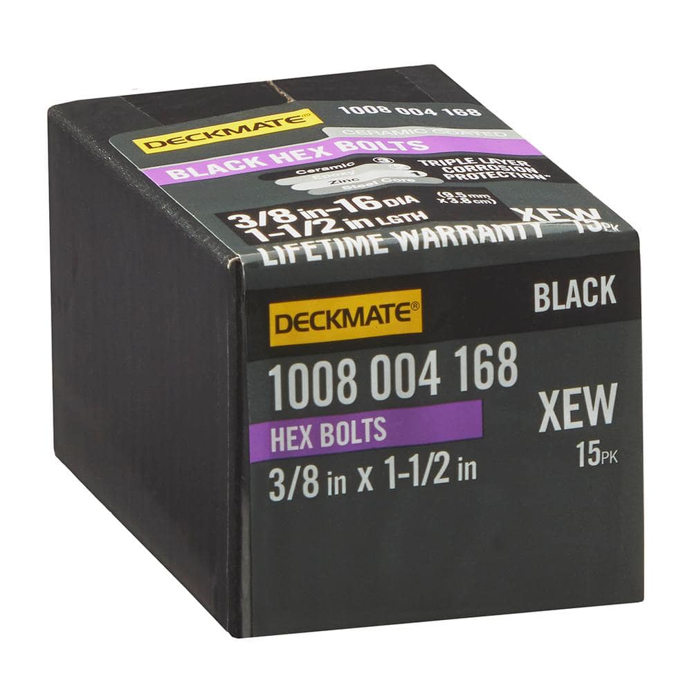 3/8 in. -16 x 1-1/2 in. Black Hex Bolt (15-Pack) price history on PriceWatchPro