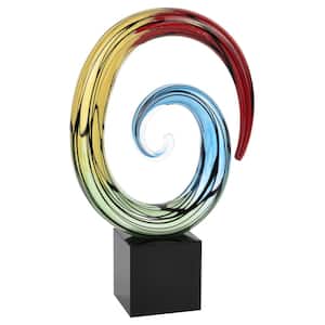 Glass Abstract Hand Painted Sculpture
