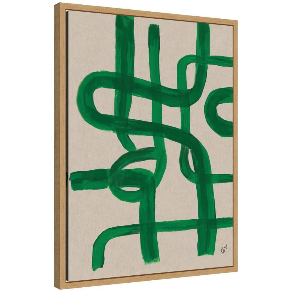 "Sylvie ""Modern Green Abstract Swirl"" by Cris Villa Studio Abstract Framed Canvas Art Print 24 in. x 18 in." price history on PriceWatchPro