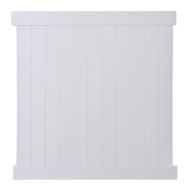 Otryad 72 in. Vinyl Garden Fence, Privacy Fence Panels, 6ft. H x 6 ft. W White Vinyl Fence (set of 2) Pieces in White