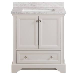 Stratfield 31 in. W x 22 in. D Bathroom Vanity in Cream with Stone Effect Vanity Top in Winter Mist with White Sink