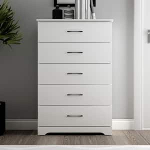 Darsh 5-Drawer White Chest of Drawers (47.2 in. x 31.5 in. x 15.7 in.)