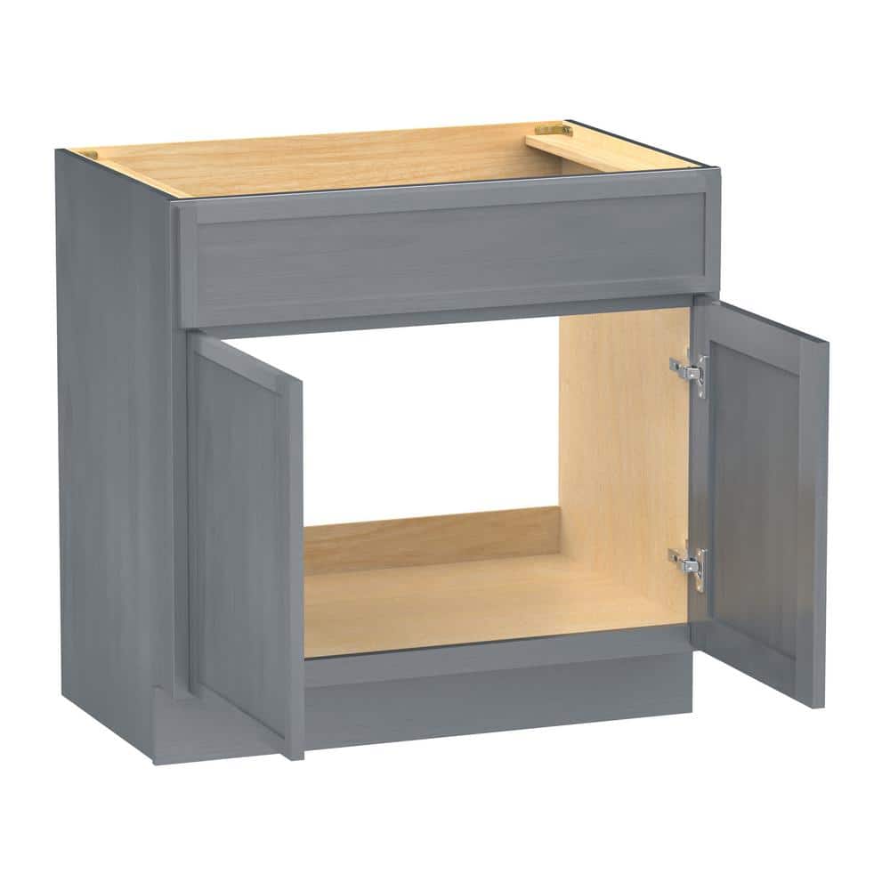 36" Smoky Gray Birch Plywood Freestanding Single Base Storage Cabinet
