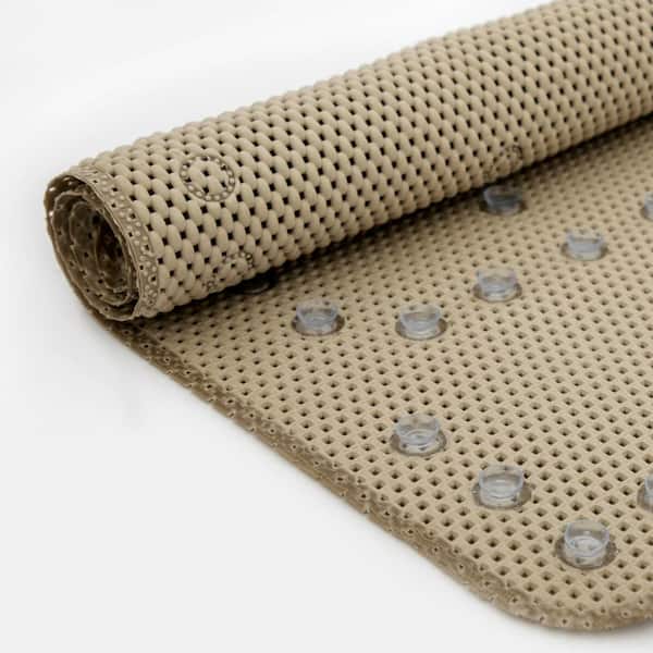 RAY STAR 17 in. x 36 in. Gray PVC Foam Bathtub Mat Non-Slip Shower and Bath Mats