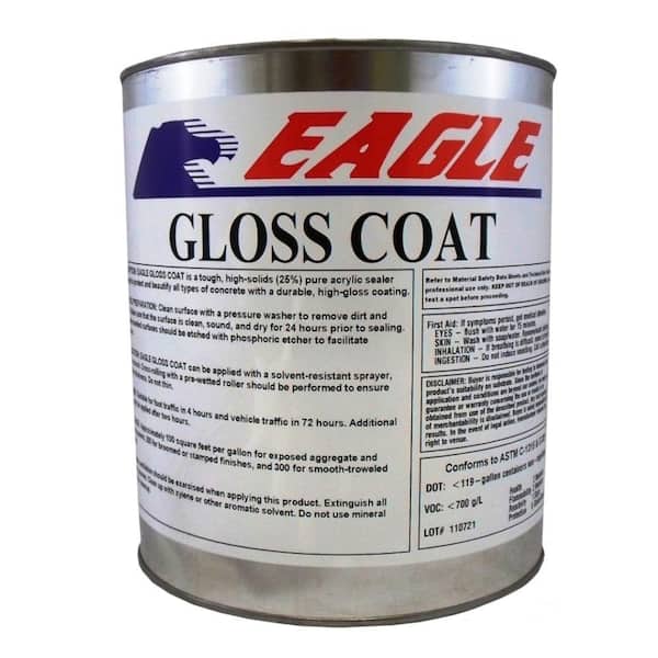 Eagle 1 Gal. Gloss Coat Clear Wet Look Solvent-Based Acrylic Concrete Sealer
