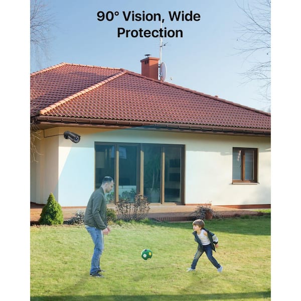 H.265 Plus 8-Channel 3K-Lite DVR Home Security Camera System with 8 Wired 1080P FHD Outdoor Bullet/Dome Cameras Black