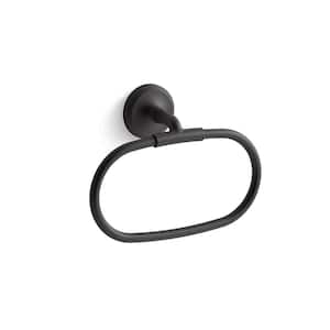 Paces Wall Mounted Towel Ring in Matte Black
