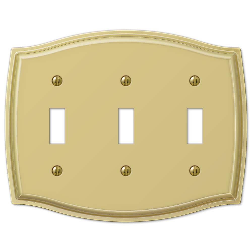 Vineyard 3 Gang Toggle Steel Wall Plate - Polished Brass price history on PriceWatchPro