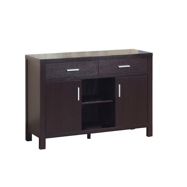 Benjara Brown Wood Top 15.5 in. Sideboard with 2 Drawers