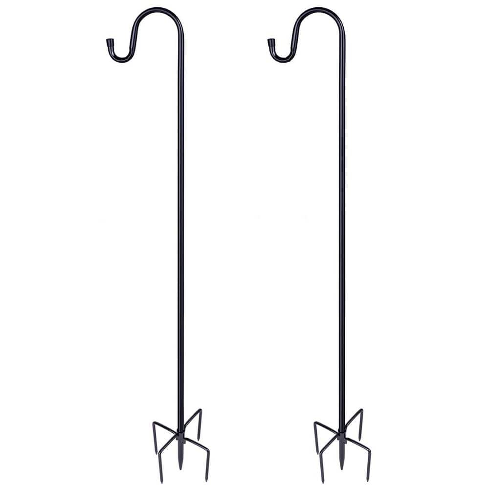 45 in. Metal Heavy Duty Adjustable Stand Shepherds Hooks for Garden, Hummin