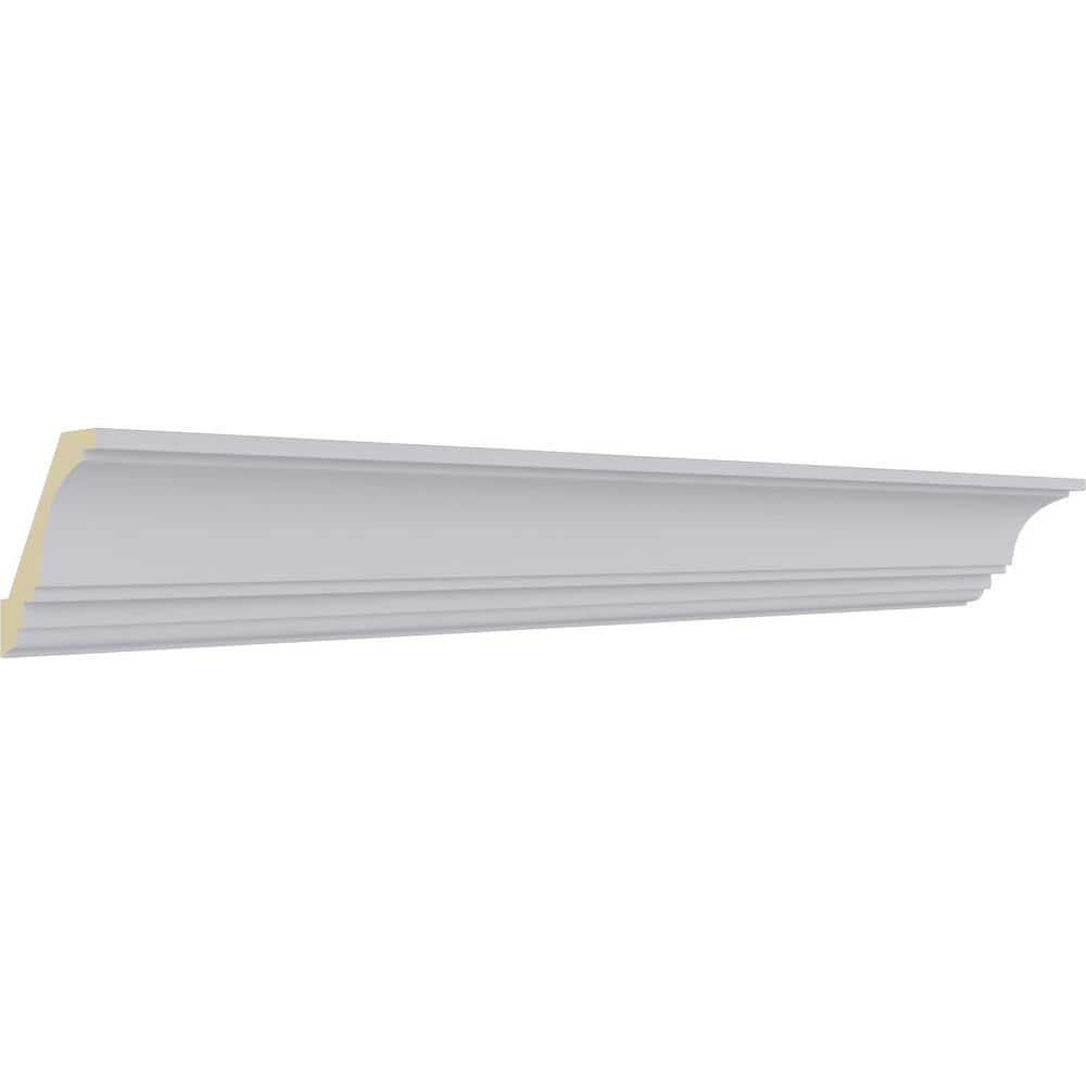 Primed White Polyurethane Geometric Crown Moulding Sample