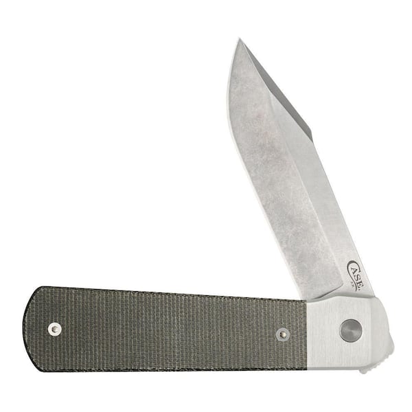 Smooth OD Green Canvas Micarta Longhouse Pocket Knife