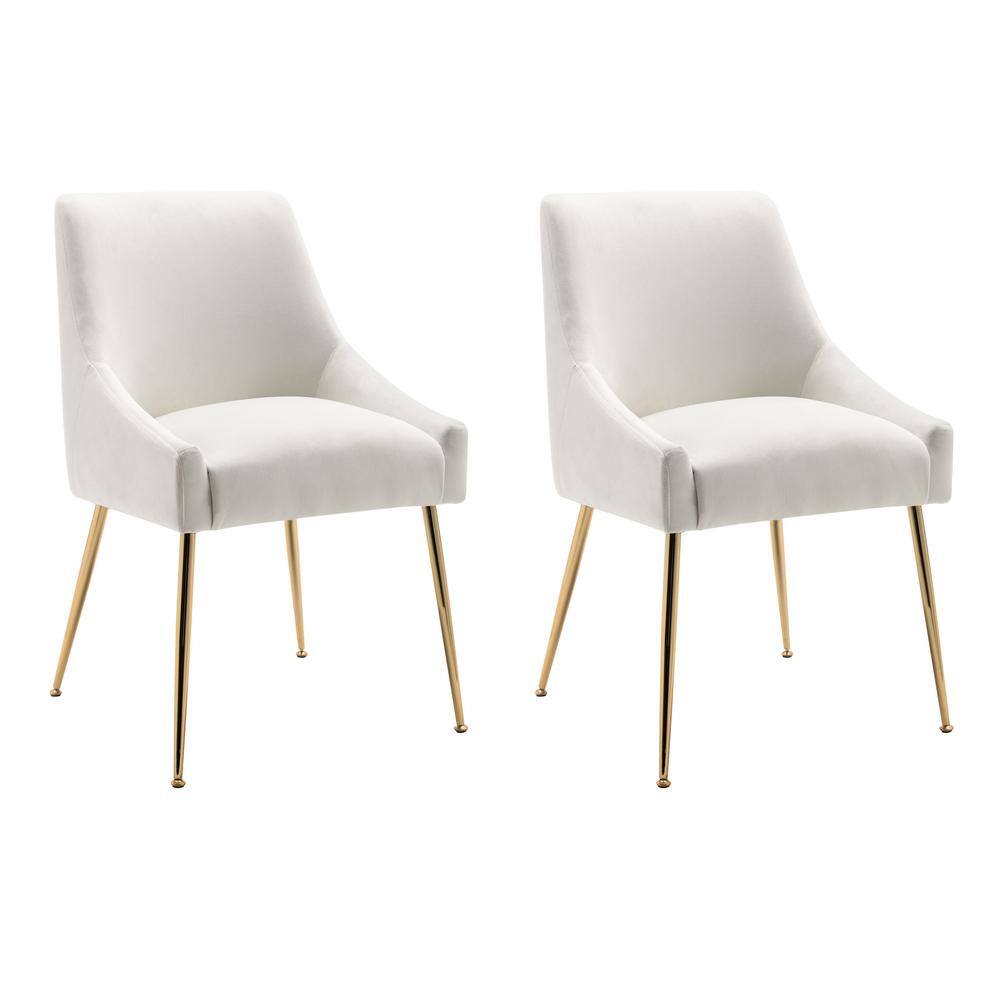 WESTIN OUTDOOR Trinity Ivory Upholstered Velvet Accent Chair with Metal