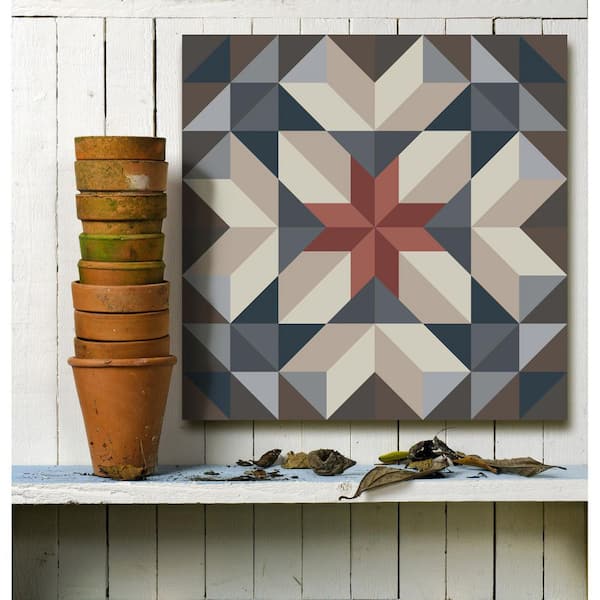 Evergreen 24 in. x 24 in. Metal Barn Quilt Wall Sculpture