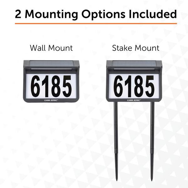 Solar LED Address Sign Light – Stake Mounted Lighted House Numbers For Yard, Garden, Or Street – 12.8" X 2.4"