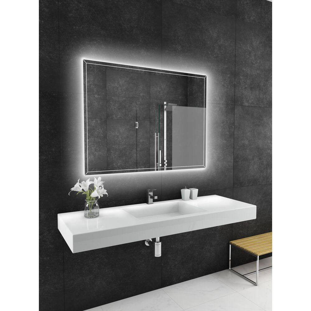 Athena Backlit 48 in. W x 36 in. H . Rectangular Frameless Wall Mounted Bathroom Vanity Mirror 3000K LED -  PARIS MIRROR, ATHEX48363000