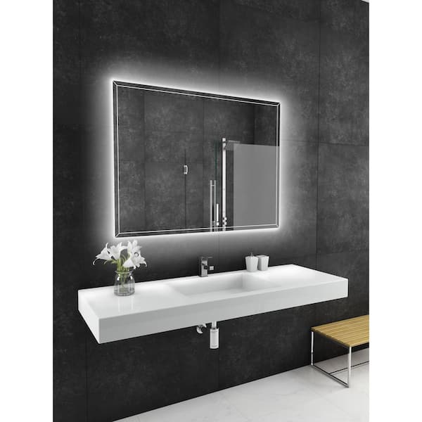 Athena 48 in. W x 36 in. H Rectangular Frameless Backlit LED Wall ...