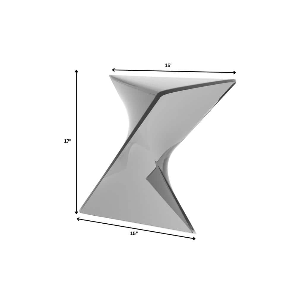 Randolph 15.75" Smoke Gray Plastic Triangular Accent Side Table