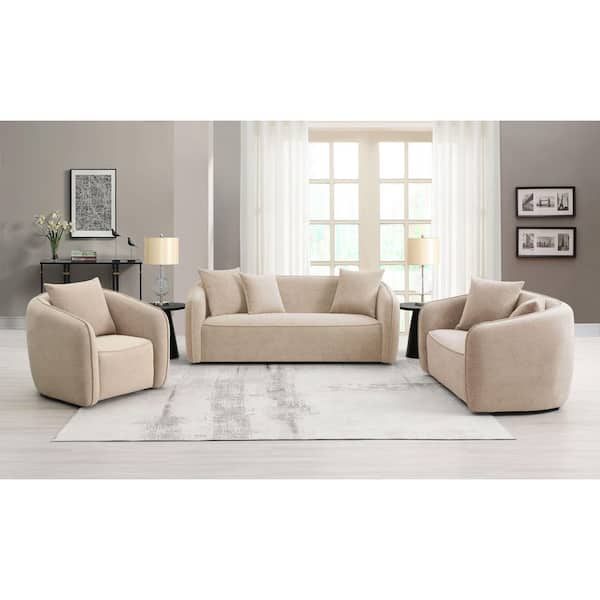 Acme Furniture Keith 35 in. Round Arm Chenille Rectangle Sofa with