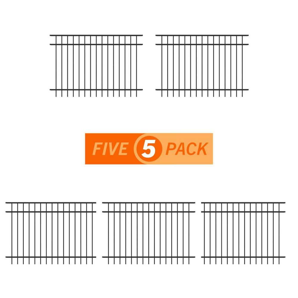 Vinings 4 ft. H x 6 ft. W Black Aluminum Pre-Assembled Fence Panel (5-Pack) price history on PriceWatchPro