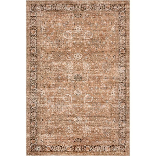 RUGS USA Bayberry Vintage Machine Washable Rust Doormat 3 ft. x 5 ft. Accent Rug