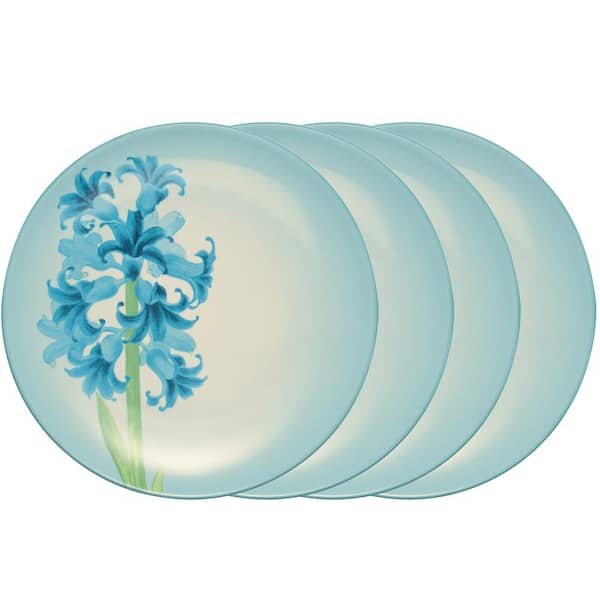 Noritake Colorwave Turquoise 8.25 in. (Turquoise) Stoneware Floral Accent Plates, (Set of 4)