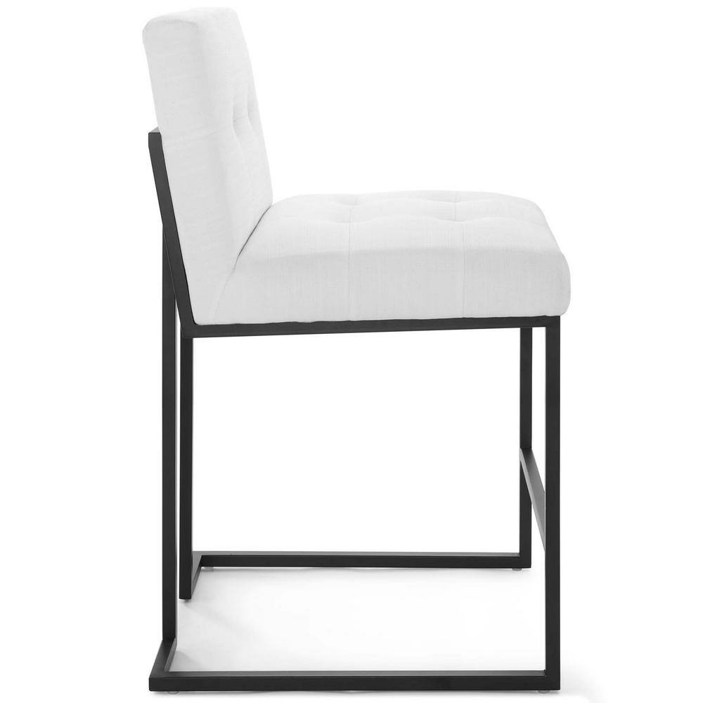 Gray Polyester Upholstered Counter Stool with Black Stainless Steel Base