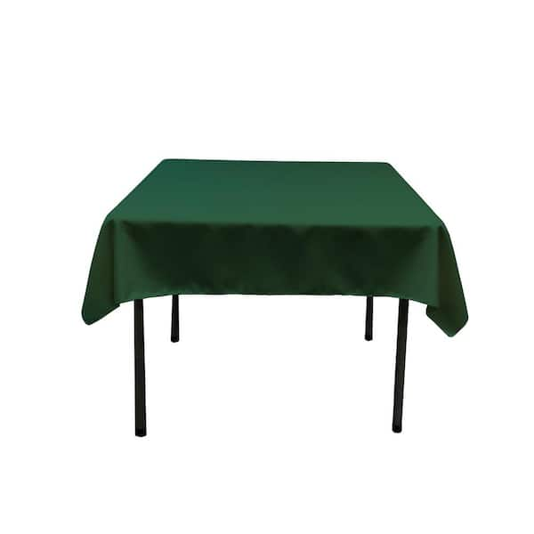 LA Linen 52 in. x 52 in. Hunter Green Polyester Poplin Square Tablecloth