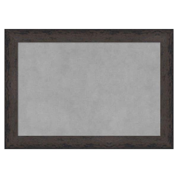 Amanti Art Dappled Black Brown Narrow 21 in. x 15 in. Framed Magnetic Board