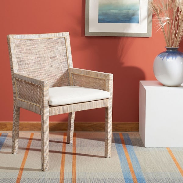 Sarai Gray White Wash Arm Chair