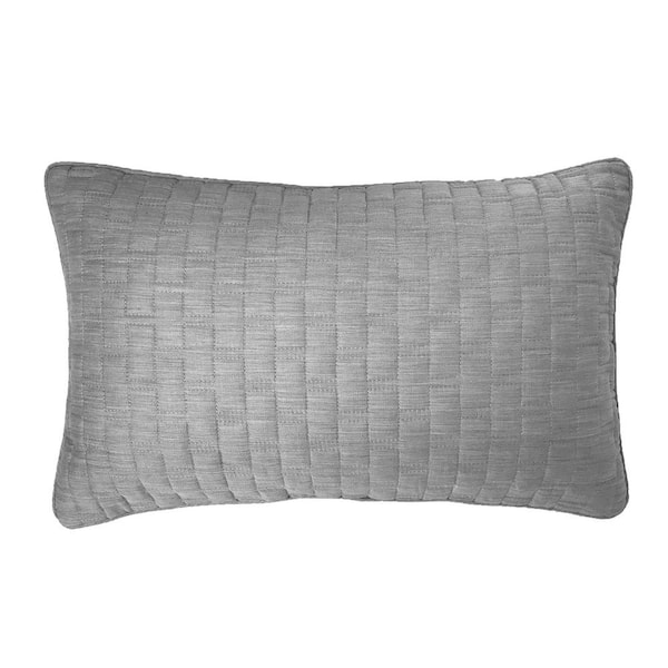 BEDVOYAGE Melange Viscose from Bamboo Cotton Quilted Decorative Pillow - Silver
