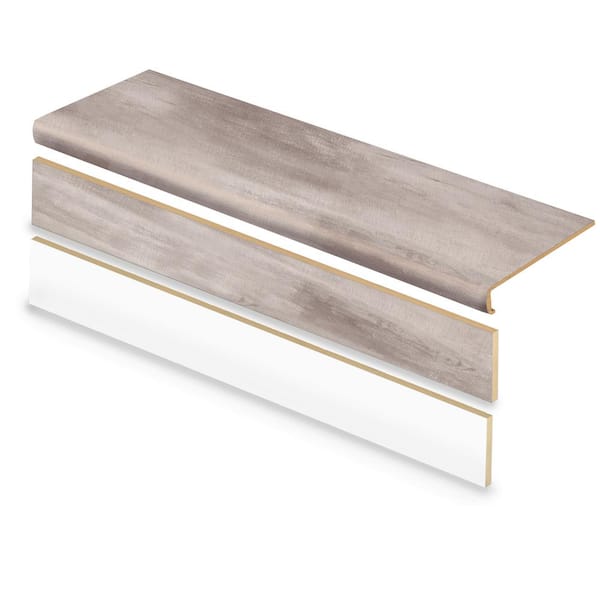 Cap A Tread Sorento Platinum Beige/Fishers Island Wood 47in.Lx12.15in.Wx2.28in.T Vinyl Stair Tread and Reversible Riser Kit
