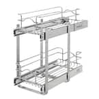 9 in. x 18 in. 2-Tier Cabinet Pull Out Wire Basket, Chrome