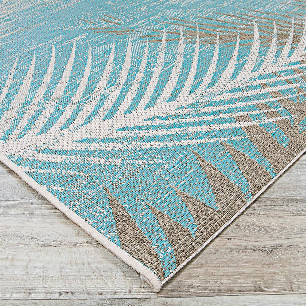 Monaco Coastal Stripes 6' x 9' Blue Synthetic Area Rug
