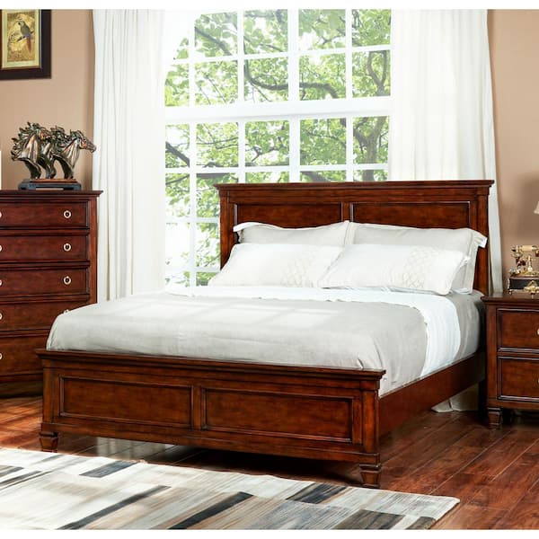 NEW CLASSIC HOME FURNISHINGS New Classic Furniture Tamarack Brown Cherry Wood Frame Queen Panel Bed
