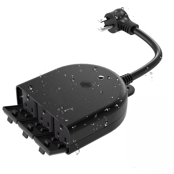 Outdoor Waterproof Smart Plug with 3 Individually Controlled Outlets, WiFi Remote and Timer for Home and Yard Use